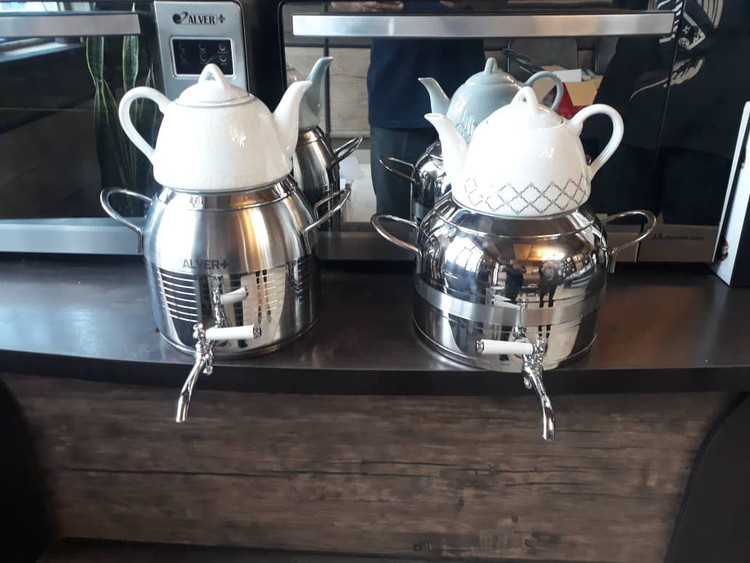 کتری قوری آلور 6 لیتری، ورق استیل ضخامت1cm ،کف چدن با ضمانتنامه کتبی