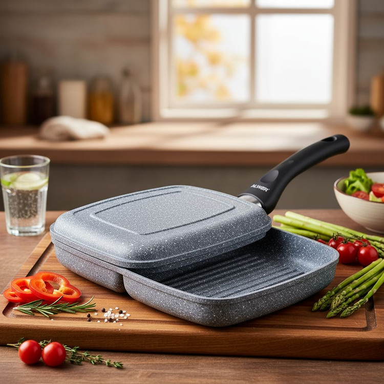 تابه گرانیت دوطرفه رژیمی آلور دسته باکالیت سایز36 اصلی آلور Alver با گارانتی شرکتی