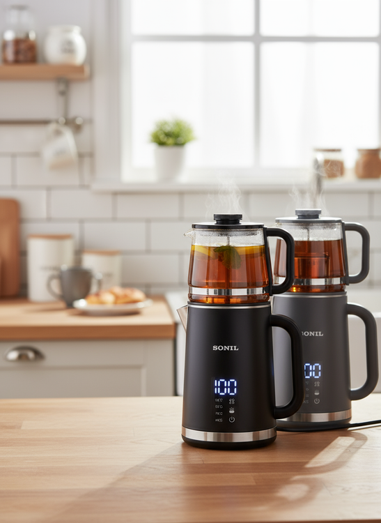 چای ساز روهمی استیل دوجداره سونیل SONIL با ضمانتنامه معتبر کتبی شرکتی