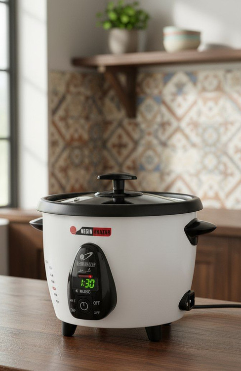 پلوپز کیک پز 4 نفره تایمردار نگین خزر موزیکال با گارانتی کتبی شرکتی