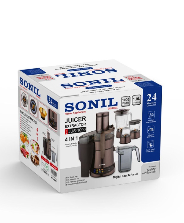 آبمیوهگیری استیل 4 کاره نیمه صنعتی لوکس سونیل SONIL با گارانتی کتبی شرکتی