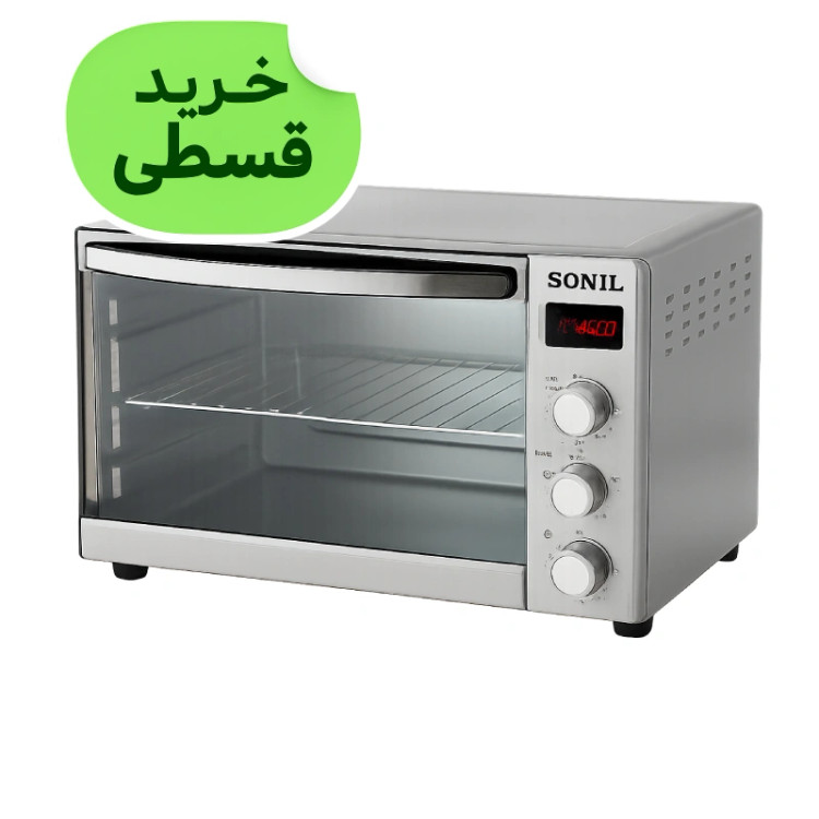 آون توستر50 لیتری دوسینی وولوم با صفحه نمایش دوالمنت تایمردار سونیل SONIL STP610 جوجه گردان با گارانتی شرکتی