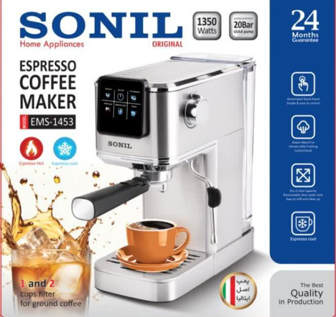 اسپرسو ساز تمام استیل صفحه تاچ برجسته با گارانتی کتبی شرکتی